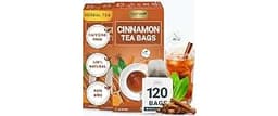 LeafLea Cinnamon Tea Bags, Warming Spice Family Value, 120 Count | Pure Single-Ingredient Cinnamon, Sugar-Free, Caffe...