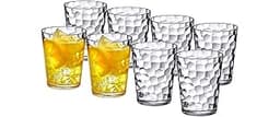 Amazing Abby - Iceberg - 10-Ounce Plastic Tumblers (Set of 8), Plastic Drinking Glasses, All-Clear Reusable Cups, Sta...