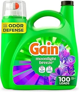 Gain Liquid Laundry Detergent with Odor Defense, Moonlight Breeze Scent, Laundry Soap For HE Washing Machines, 132 fl...