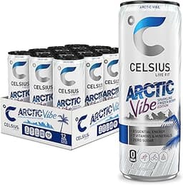 CELSIUS ARCTIC VIBE Sparkling Frozen Berry, Sugar Free Energy Drink, 12 Fl Oz (Pack of 12)