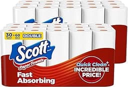 Scott Paper Towels, Choose-A-Sheet, 30 Double Rolls = 60 Regular Rolls (108 Sheets Per Roll)