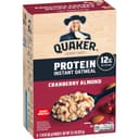 Quaker Protein Instant Oatmeal, Cranberry Almond, 12g Protein per Serving, Whole Grains, No Artificial Flavors, No Ad...