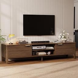 TV Stand for Living Room - up to 80 Inch TVs Mid Century Modern Entertainment Center with Storage and Adjustable Shel...