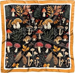 Deokke Scarf Silk Feeling Square Satin Headwear Wrap 27.5 Inches Bandana Aesthetic Trendy Cute Handbag Decoration Wom...