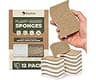 Plant-Based Kitchen Sponges (12 Pack) | USDA Biobased Certified | FSC & PETA Approved | Natural Cellulose & Coconut S...