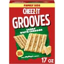 Cheez-It Grooves Crunchy Cheese Crackers, Snack Crackers, Lunch Snacks, Family Size, Sharp White Cheddar, 17oz Box (1...