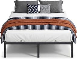 VASAGLE Queen Metal Bed Frame 14 Inches Tall, 1100 lb Weight Capacity, No Box Spring Needed, with Under-Bed Storage, ...