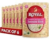 Royal Authentic Thai Hom Mali White Jasmine Rice - Microwave Rice Dinner Side Dish - Ready to Heat Rice - 8.5 oz Micr...