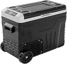 EUHOMY 53QT 12 Volt Refrigerator, -4℉~ 68℉ Portable Freezer, for Car | No Ice Needed, 12V&100-240V,Wheels&Basket Fast...