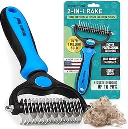 Maxpower Planet Original Pet Grooming Rake - Double-Sided Deshedding Dematting Tool, Undercoat Rake for Dogs & Cats, ...