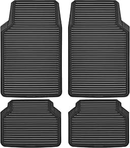 CAR PASS Rubber Floor Mats, All Weather Full Set 4-Piece, Waterproof Automotive Mats Trim to Fit Most Cars Sedans SUV...