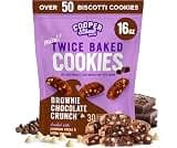 Cooper Street Brownie Chocolate Crunch Mini Biscotti Cookies, 1 lb | Twice Baked Italian Style Cookies, Peanut, Soy &...