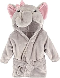 Hudson Baby Hudson Baby Unisex Baby Plush Animal Face Bathrobe, Pretty Elephant, 0-9 Months