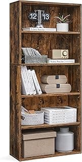 VASAGLE CUSTOS Collection - Bookshelf, 5-Tier Bookcase, Book Shelf, Open Storage Shelf, 9.4 x 23.6 x 52.5 Inches, for...