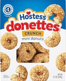 Hostess Donettes, Crunch Mini Donuts, 9.5 Oz. Bag