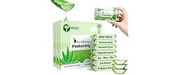 Dorahoney Unscented Wet Wipes Travel Size with Aloe Vera, Moisturizing Pocket Wipes for Sensitive Skin, 99% Water Hyp...