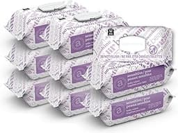 Amazon Elements Baby Wipes, Sensitive, Unscented, Cleans Gently, 810 Count, Flip-Top Packs, Pack of 9