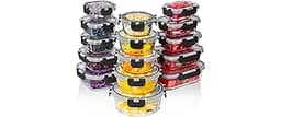 Razab 30 PC Glass Food Storage Containers with Lids - Reusable Glass Meal Prep Containers for Lunch and Leftovers - A...