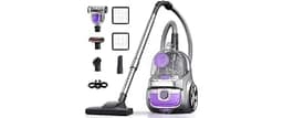 HawKam Canister Vacuum, Upgraded 1600W Bagless Canister Vacuum Cleaner, Auto Cord Rewind, H13 HEPA Filter, 4Qt Large ...
