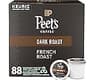 Peet's Coffee, Dark Roast Keurig K-Cup Pods, 100% Arabica Coffee - French Roast 88 Count (4 Boxes of 22 Pods)