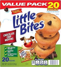 (Value Pack) Little Bites Chocolatey Chip Muffins, 20 individual packs, (1.5 oz each), Made with Real Chocolate Chip ...