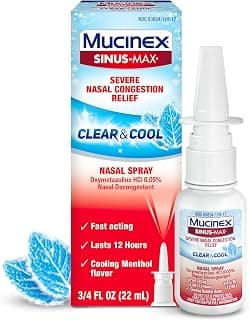 Mucinex Sinus-Max Nasal Spray Decongestant, 12 Hour Over-The-Counter Medication Nose Spray for Sinus Relief, Nasal De...