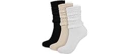 BomKinta Crew Slouch Socks Women - Retro Scrunch Short Sock - Soft Solid Ankle Socks - Gifts for Womens Size 5-11