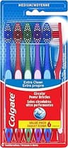 Colgate Extra Clean Toothbrush, Medium Toothbrush for Adults, 6 Pack