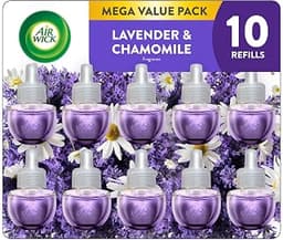 Air Wick Plug-In Scented Oil Refills, 10 Count, Lavender & Chamomile, Air Freshener, Essential Oils, Eco Friendly