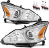 Headlights for 2013 2014 2015 Nissan Altima 4-Door | Halogen Headlamp W/Bulbs, Chrome Housing, Driver & Passenger Sid...