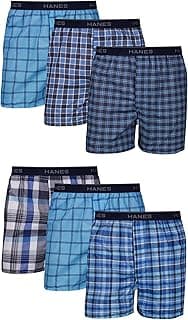 Hanes Men's Underwear Boxers Pack, Cool & Breathable Cotton Underwear, Moisture-Wicking Boxers for Men