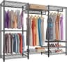 VIPEK V5 Heavy Duty Clothes Rack, Portable Closet Wardrobe with 4 Hanging Rods & 8 Shelves, Freestanding Adjustable G...