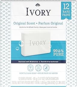 Ivory Gentle Bar Soap, Designed for Whole Family, 99.44% Pure Formula, Plant-Based Cleanser, Made Without Heavy Perfu...