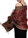 Achillea Reversible Paisley Pashmina Rave Scarf – Exotic Indian Shawls and Wraps for Evening Dresses, Festivals, All ...