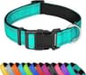 Reflective Dog Collar, Adjustable Soft Neoprene Padded,Teal,M | Breathable Nylon for Medium Dogs,Tear-Resistant Webbi...
