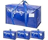 TICONN 4 Pack Extra Large Moving Bags Heavy Duty with Zippers & Carrying Handles, Durable Storage Bags Moving Boxes f...