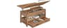 VASAGLE Coffee Table Lift Top, 3 in 1 Center Table with Storage, Gas Spring, 2 Drawers and 3 Hidden Compartments, Ope...