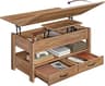 VASAGLE Coffee Table Lift Top, 3 in 1 Center Table with Storage, Gas Spring, 2 Drawers and 3 Hidden Compartments, Ope...