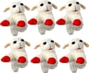 Multipet Lambchop Plush Dog Toy 6" with Squeaker Color:White Size:Pack of 6