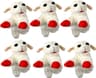 Multipet Lambchop Plush Dog Toy 6" with Squeaker Color:White Size:Pack of 6