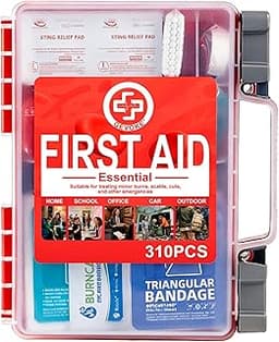 Gevoke Professional First Aid Kit - 310 Piece HardCase Medical Kit for Home, Car, Camping, Travel, Hiking, Truck, Off...