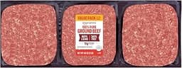 Amazon Grocery, Ground Beef, 80% Lean/20% Fat, 3 lb (Pack of 3)