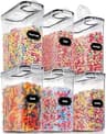 PRAKI Large Dry Food Storage Containers with Lids, 6PCS Airtight Cereal Containers Storage Set, Leak-proof Canister S...