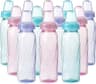 Evenflo Feeding Classic Tinted Plastic Standard Neck Bottles for Baby, Infant and Newborn, Pink/Lavender/Teal, 8 Oz, ...