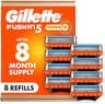 Gillette Fusion5 Power Razor Blades for Men, 5-Blade Razor Refills, 8 Count