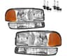 ROADEAL Headlights for 1999-2007 GMC Sierra 1500 2500 3500 | Halogen Headlamp Replacement W/Bulbs for 2000-2006 GMC Y...