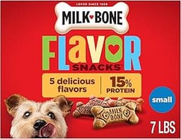 Milk-Bone Flavor Snacks Small Dog Biscuits, 7 lb Box | 5 meaty flavors with other natural flavors, crunchy small dog ...