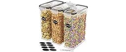 Cereal Containers Storage 3 Pack 135 fl. oz Cereal Dispenser Countertop, Airtight Food Storage Containers for Pantry ...