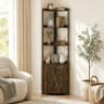 Tangkula 71" Tall Corner Bookshelf, 6 Tier Bookcase, Rustic Brown