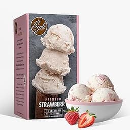 Triple Scoop - Premium Strawberry Ice Cream Mix For Ice Cream Maker. Simple, Easy, Delicious. From Gourmet Mix To Mak...